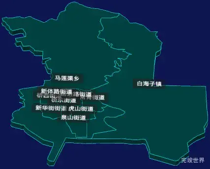 threejs乌兰察布市集宁区geoJson地图3d地图CSS3D标签