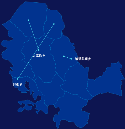 echarts乌兰察布市商都县geoJson地图自定义引导线