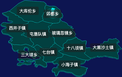 threejs乌兰察布市商都县geoJson地图3d地图CSS2D外加旋转棱锥