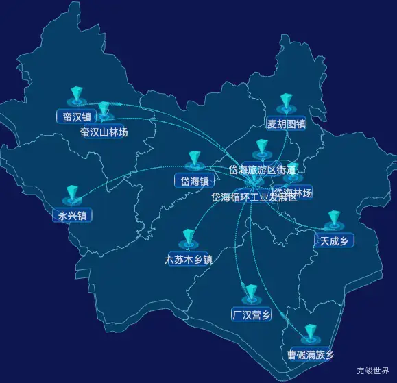 echarts乌兰察布市凉城县geoJson地图label自定义样式