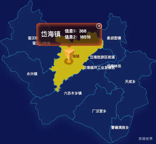 echarts乌兰察布市凉城县geoJson地图点击弹出自定义弹窗