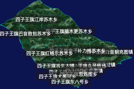 threejs乌兰察布市四子王旗geoJson地图3d地图自定义贴图加CSS2D标签