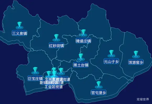 echarts乌兰察布市丰镇市geoJson地图点击跳转到指定页面