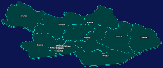threejs乌兰察布市丰镇市geoJson地图3d地图CSS3D标签