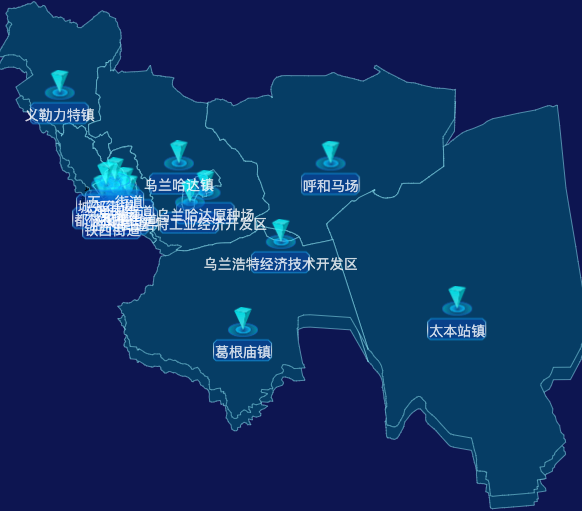 echarts兴安盟乌兰浩特市geoJson地图点击跳转到指定页面