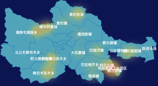 echarts兴安盟科尔沁右翼前旗geoJson地图热力图