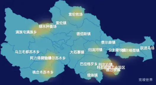 echarts兴安盟科尔沁右翼前旗geoJson地图热力图