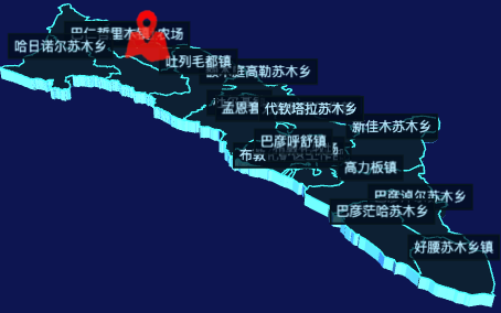 echarts兴安盟科尔沁右翼中旗geoJson地图3d地图自定义图标