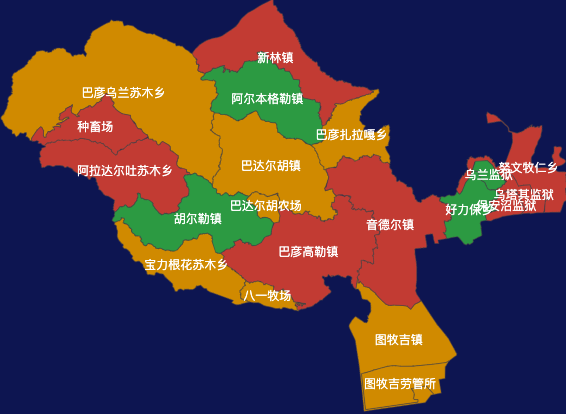 echarts兴安盟扎赉特旗geoJson地图定义颜色