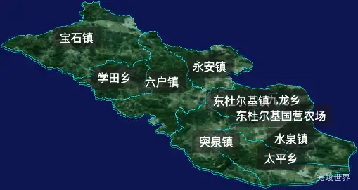 threejs兴安盟突泉县geoJson地图3d地图自定义贴图加CSS2D标签
