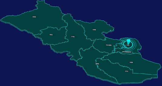 threejs兴安盟突泉县geoJson地图3d地图添加旋转棱锥