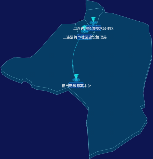 echarts锡林郭勒盟二连浩特市geoJson地图label自定义样式