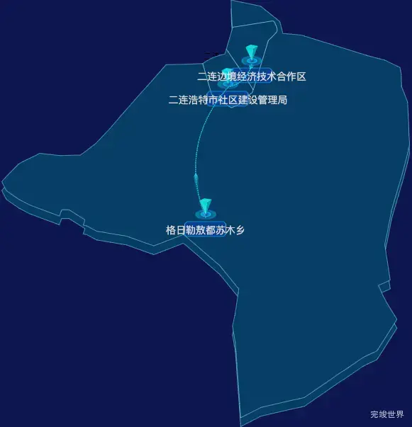 echarts锡林郭勒盟二连浩特市geoJson地图label自定义样式
