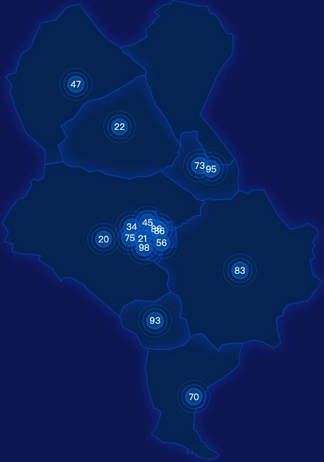 echarts锡林郭勒盟锡林浩特市geoJson地图圆形波纹状气泡图