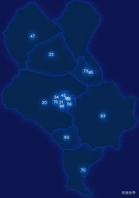 echarts锡林郭勒盟锡林浩特市geoJson地图圆形波纹状气泡图