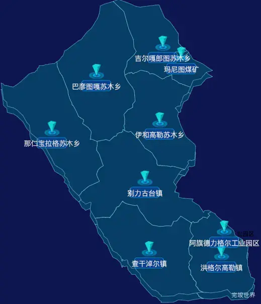 echarts锡林郭勒盟阿巴嘎旗geoJson地图点击跳转到指定页面