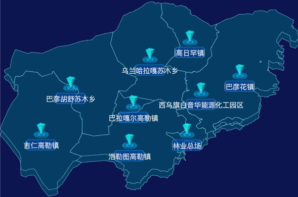 echarts锡林郭勒盟西乌珠穆沁旗geoJson地图点击跳转到指定页面