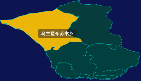 threejs锡林郭勒盟正镶白旗geoJson地图3d地图鼠标移入显示标签并高亮