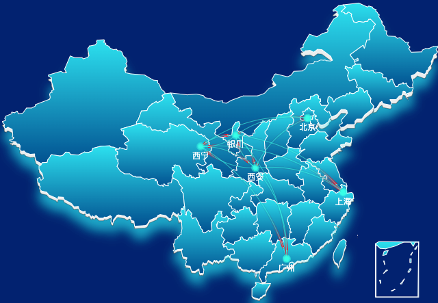 echarts 中国地图飞线图效果实例