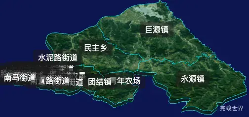 threejs哈尔滨市道外区geoJson地图3d地图自定义贴图加CSS2D标签