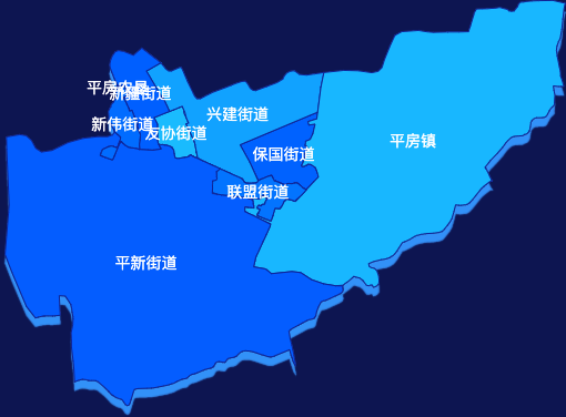 echarts哈尔滨市平房区geoJson地图 visualMap控制地图颜色
