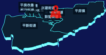 echarts哈尔滨市平房区geoJson地图3d地图自定义图标