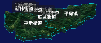 threejs哈尔滨市平房区geoJson地图3d地图自定义贴图加CSS2D标签