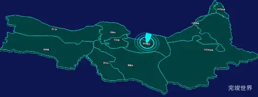 threejs哈尔滨市方正县geoJson地图3d地图添加旋转棱锥