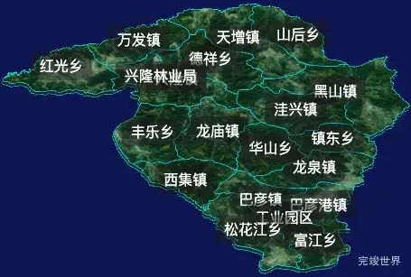 threejs哈尔滨市巴彦县geoJson地图3d地图自定义贴图加CSS2D标签