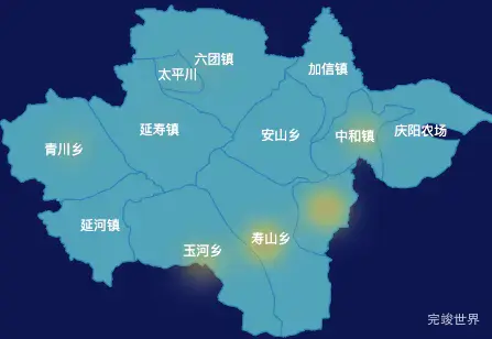 echarts哈尔滨市延寿县geoJson地图热力图