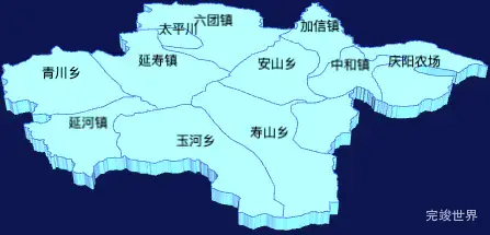 echarts哈尔滨市延寿县geoJson地图3d地图