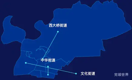 echarts齐齐哈尔市建华区geoJson地图自定义引导线