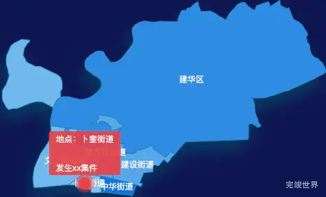 echarts齐齐哈尔市建华区geoJson地图 tooltip轮播