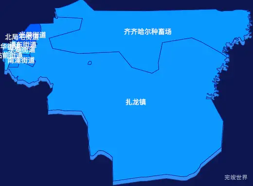 echarts齐齐哈尔市铁锋区geoJson地图 visualMap控制地图颜色