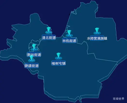 echarts齐齐哈尔市昂昂溪区geoJson地图点击跳转到指定页面