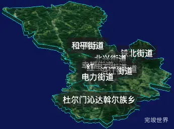 threejs齐齐哈尔市富拉尔基区geoJson地图3d地图自定义贴图加CSS2D标签