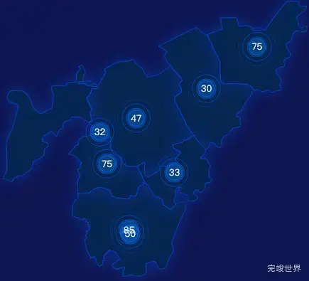 echarts齐齐哈尔市梅里斯达斡尔族区geoJson地图圆形波纹状气泡图