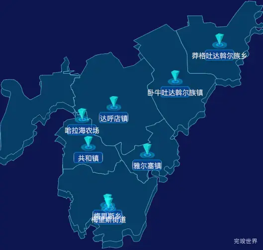 echarts齐齐哈尔市梅里斯达斡尔族区geoJson地图点击跳转到指定页面