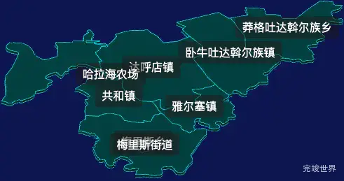 threejs齐齐哈尔市梅里斯达斡尔族区geoJson地图3d地图css2d标签