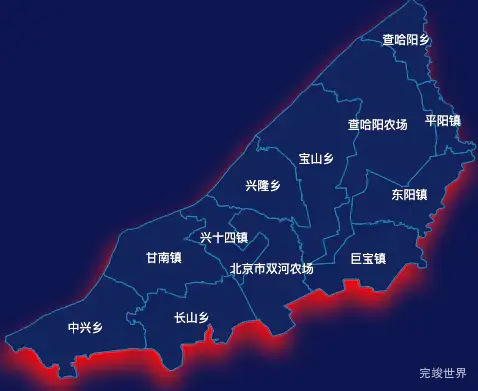 echarts齐齐哈尔市甘南县geoJson地图阴影