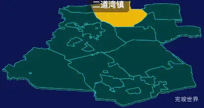 threejs齐齐哈尔市富裕县geoJson地图3d地图鼠标移入显示标签并高亮