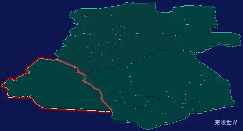 threejs齐齐哈尔市富裕县geoJson地图3d地图红色描边闪烁警报