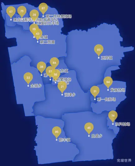 echarts齐齐哈尔市克东县geoJson地图水滴状气泡图