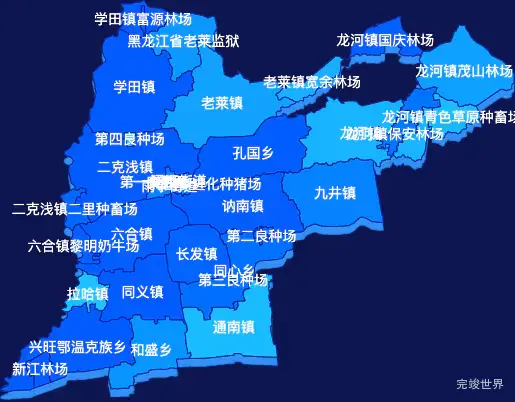 echarts齐齐哈尔市讷河市geoJson地图 visualMap控制地图颜色