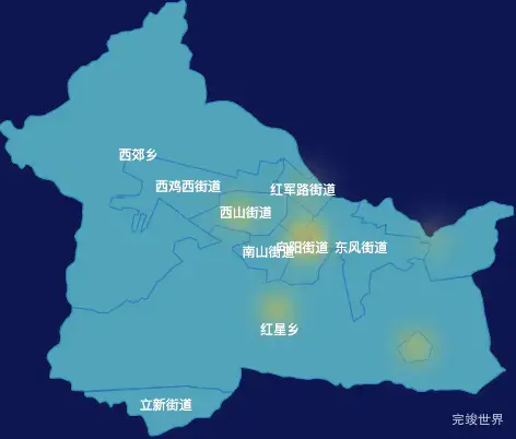 echarts鸡西市鸡冠区geoJson地图热力图