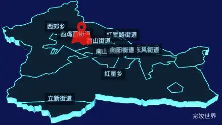 echarts鸡西市鸡冠区geoJson地图3d地图自定义图标