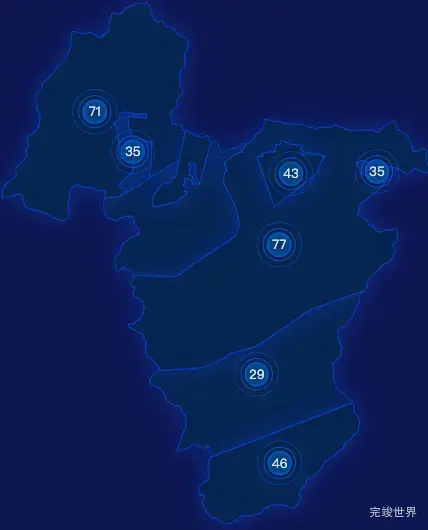 echarts鸡西市恒山区geoJson地图圆形波纹状气泡图