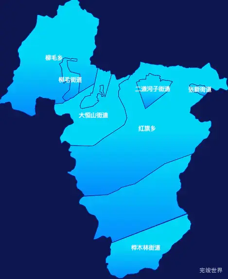 echarts鸡西市恒山区geoJson地图局部颜色渐变