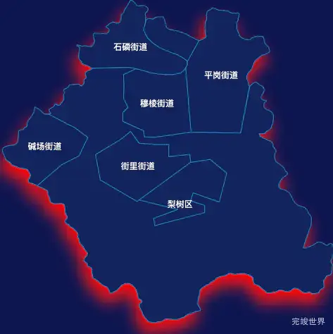 echarts鸡西市梨树区geoJson地图阴影