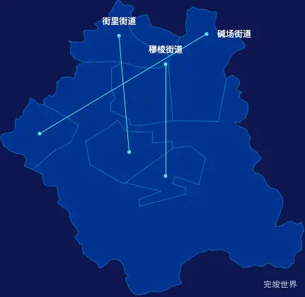 echarts鸡西市梨树区geoJson地图自定义引导线